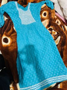Blue Embroidered Kurta
