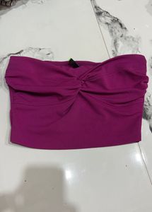Magenta Twist Front Tube Top
