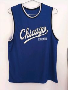 Blue Chicago Graphic jersey top