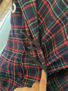 Tartan Lace-Up Detail dress