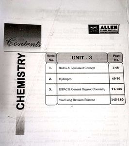 Allen Chemistry JEE Unit 03 Book