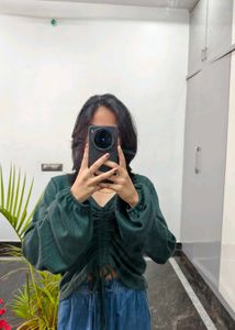 Green Ruched Top