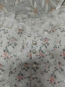 Floral Lace Trim Corset Top
