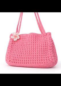Charming Pink Crochet Handbag