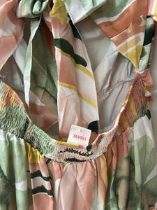 Abstract Print Off-Shoulder Dress