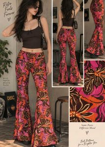 Retro Floral Bell Bottom Pants