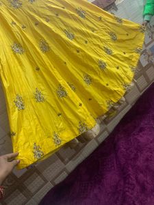 Yellow Embroidered Lehenga Choli Set