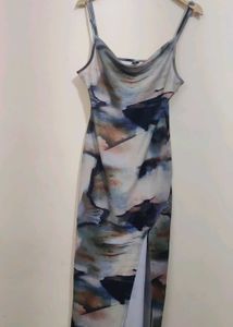 Multi Abstract Printed Slip Dress 36 Bust