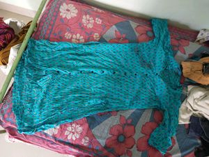 Blue Printed Kurta set with pajama