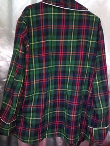 Green Tartan Plaid Shirt (Women XL)