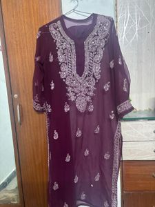 Mirror Chikankari Kurti WITH chemise