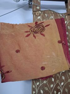 Embellished Chanderi Silk Golden Suit