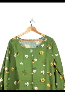 Green Floral Midi Dress