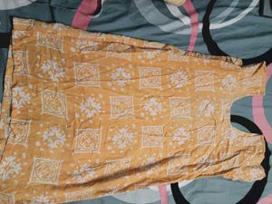 Yellow Kurta Set with White Pants