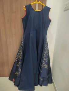 Embroidered Navy Maxi Dress
