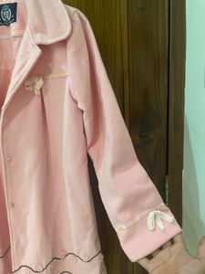 Adorable Pink Embroidered Coat