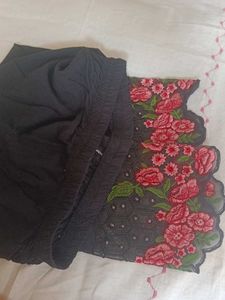 Embroidered Black Pants
