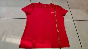 Reebok Red V-Neck T-Shirt