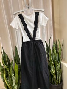 Imported Black Pinafore Dress