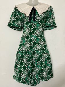 Korean Retro Geometric Print Dress