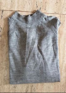 Grey Mock Neck Long Sleeve Top