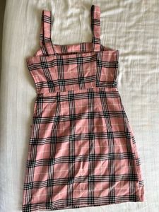 Pink Plaid Mini Dress