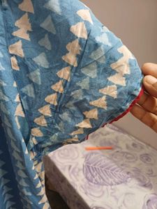 Blue Printed Cotton Nighty