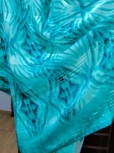 Boho Tie-Dye blue saree
