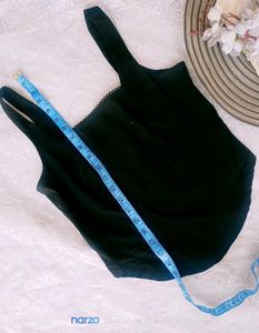 Black Corset Style Tank Top