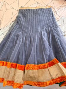 Unstitched Fishcut Type Grey Lehenga Choli