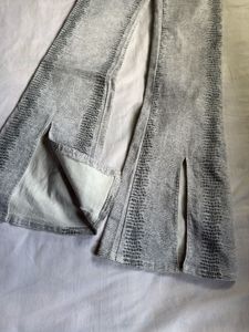 Grey Flared Split Pants