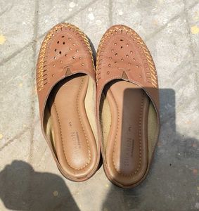 Comfortable Brown Faux Leather Slip-Ons