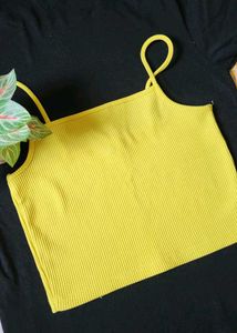 Ribbed Yellow Camisole Top