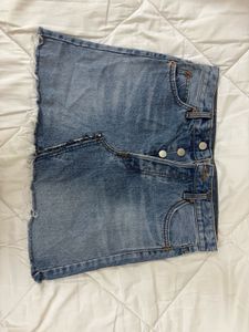 Blue Denim Mini Skirt