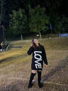 Black LOVE Sweater Dress