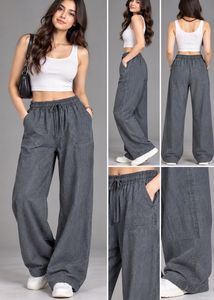 NEXT Comfortable Grey Linen Blend Pants