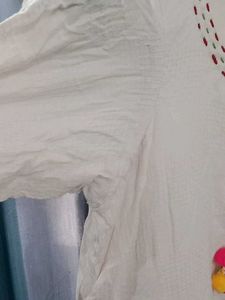 White Kurti with Pink Pants