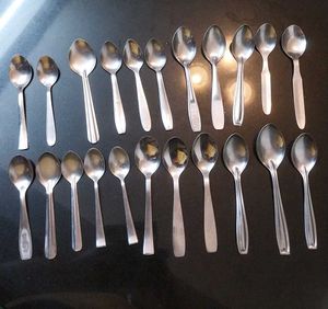 Set of 22 Stainless Steel Spoons
