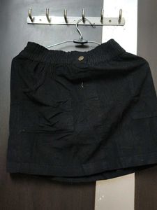 Black Cargo Style Skirt
