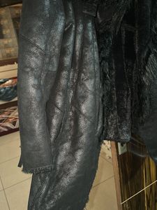 Black Faux Fur Collar Coat