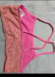 Noen 🩷 Pink Strap Sports Bra
