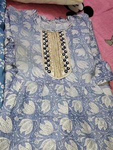 Nayra cut Printed Kurta and one embroidered