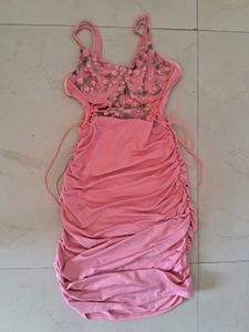 Pink Floral Bodycon Dress