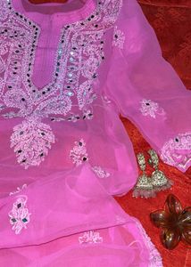 Pink Embroidered Kurta