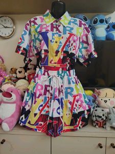 Stylish Printed Shirt and Shorts Set