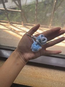 Handmade Twin Rose Crochet Keychain with freebie