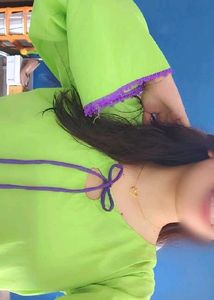 Lime Green Kurta with Purple farshi salwar