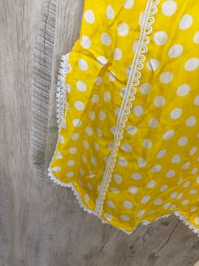 Vibrant Yellow Polka Dot Kurta