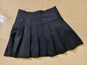 Dark Navy Blue Pleated Skirt