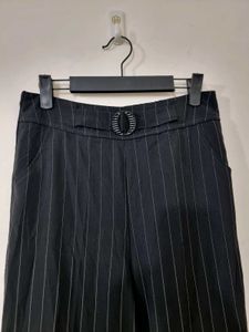 00176 Striped Pants with Buckle Detail